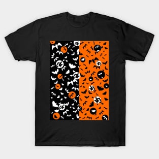 Black Witch Halloween Black Bats Flying T-Shirt